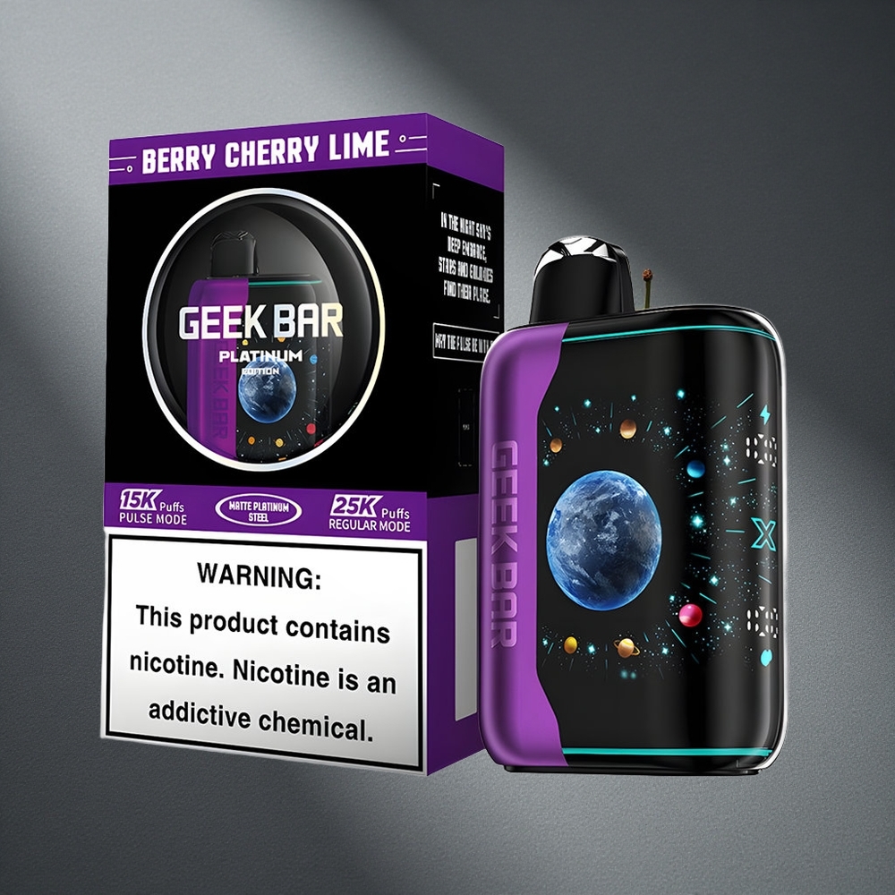 GEEK BAR Platinum Edition Hasta 25000 Caladas Sabores Baya Cereza Lima 20mL E-Liquid Peru por mayor