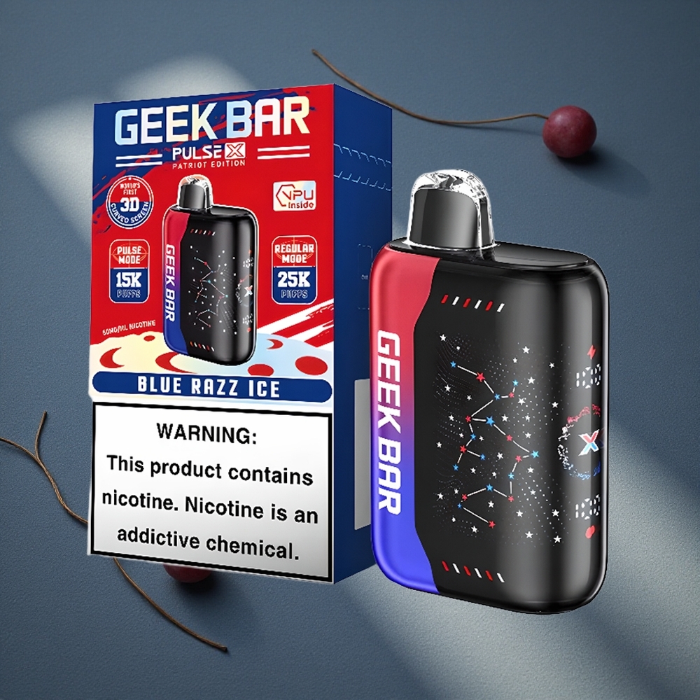 GEEK BAR Pulse X 25000 Puffs Disposable Vape Edición Patriótica con pantalla curva 3D Peru por mayor
