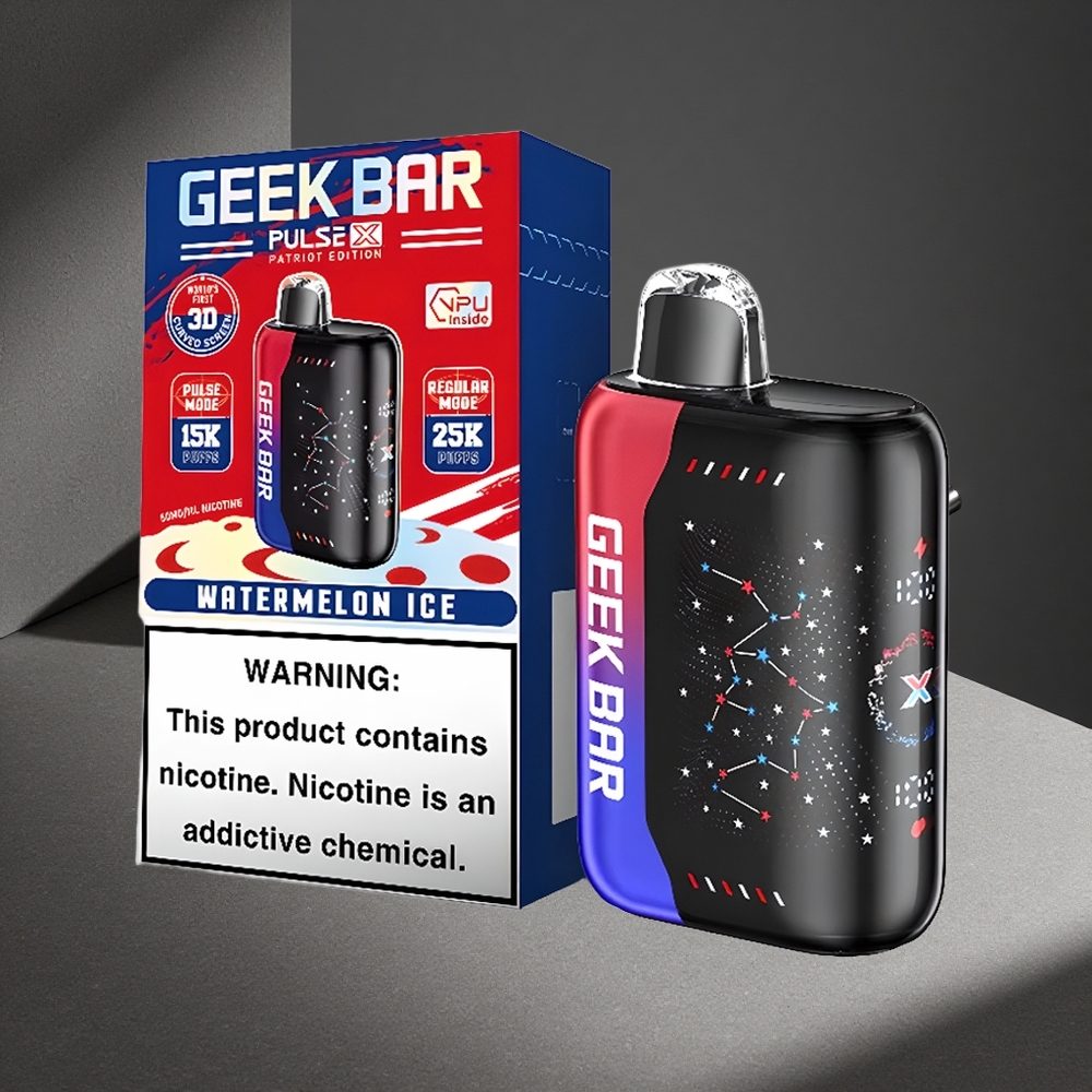 GEEK BAR Pulse X 25000 Puffs Disposable Vape Edición Patriótica con pantalla curva 3D Peru por mayor