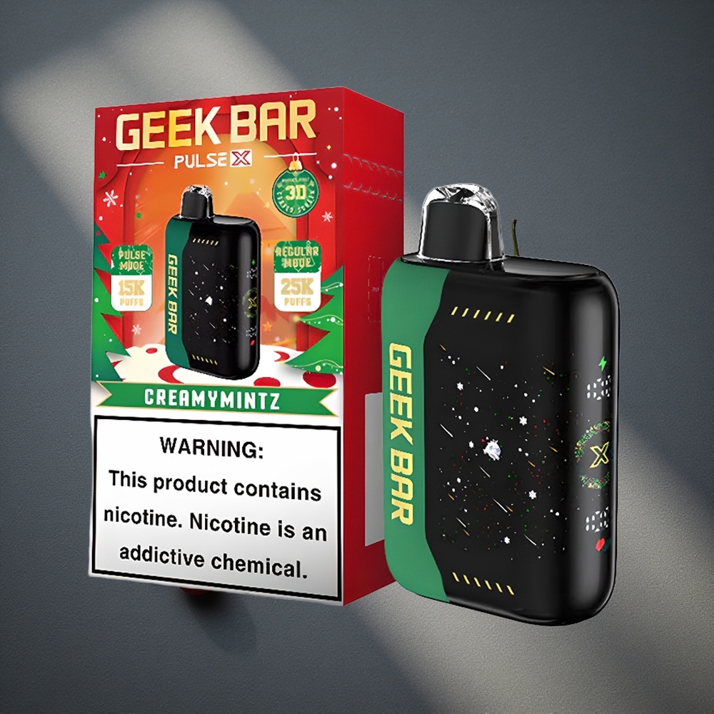 GEEK BAR Pulse X 25000 Puffs Edición Navideña con pantalla curva en 3D Peru por mayor