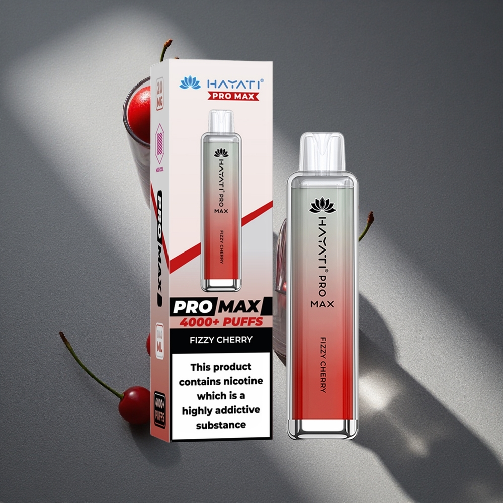 Hayati Pro Max 4000 Puffs Cereza Efervescente Disposable Vape Batería recargable 1400mAh Peru por mayor