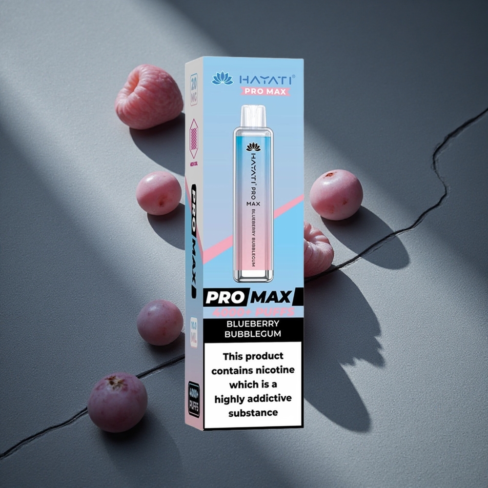 Hayati Pro Max 4000 Puffs Chicle de Arándano Azul Batería recargable 1400mAh Peru por mayor