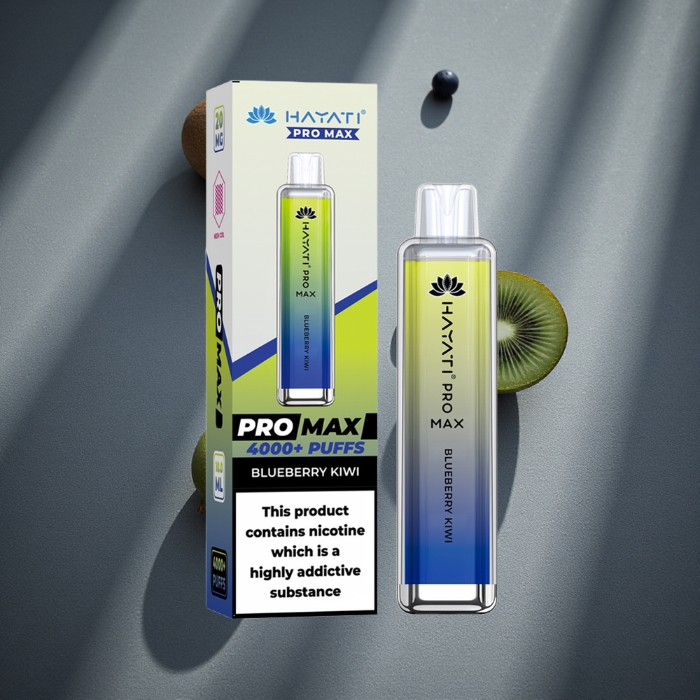 Hayati Pro Max 4000 Puffs Desechable Vape Arándano Kiwi Batería recargable 1400mAh Peru por mayor