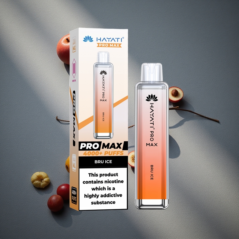 Hayati Pro Max 4000 Puffs Desechable Vape Bru Hielo Batería Recargable 1400mAh Peru por mayor