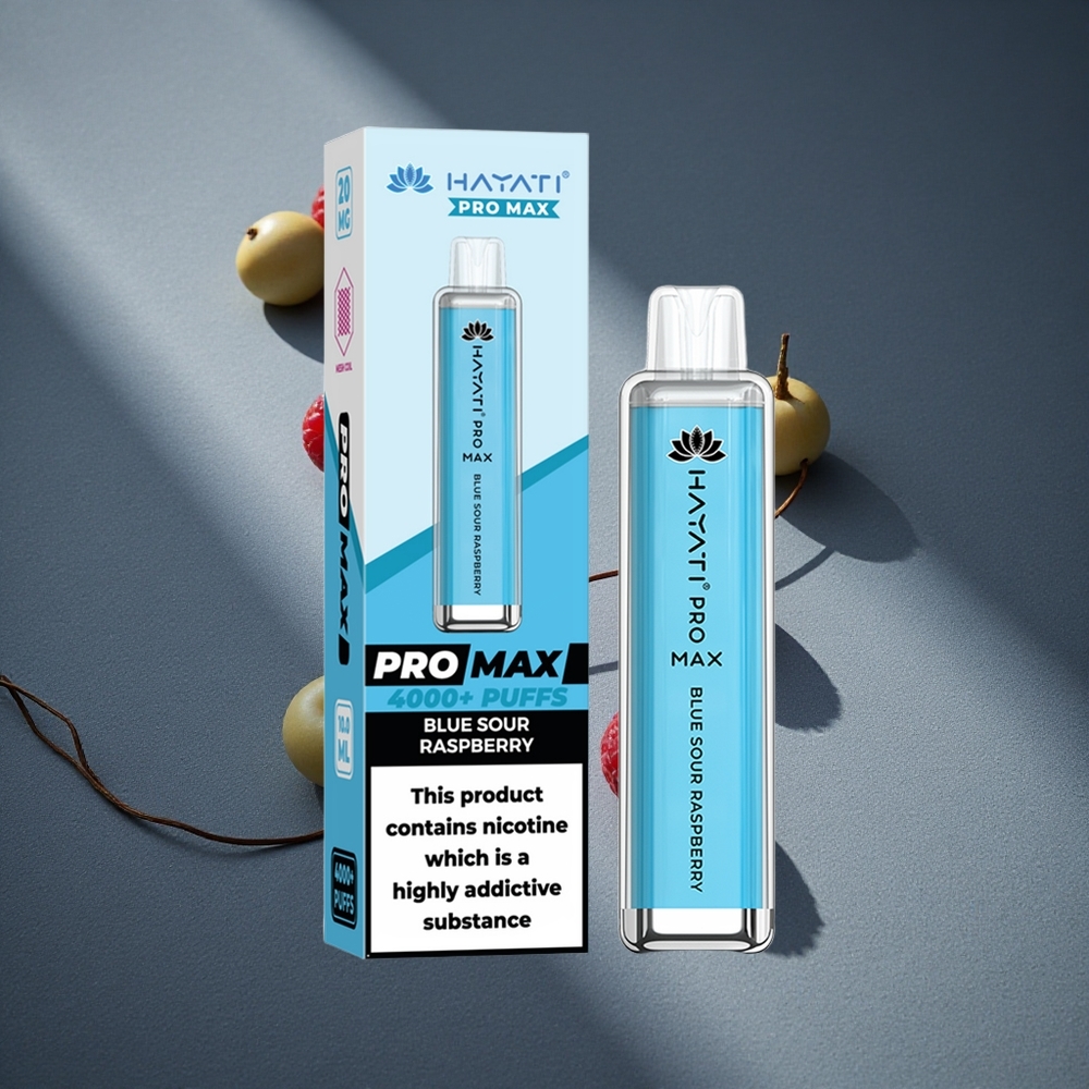 Hayati Pro Max 4000 Puffs Desechable Vape Frambuesa Ácida Azul Batería recargable 1400mAh Peru por mayor