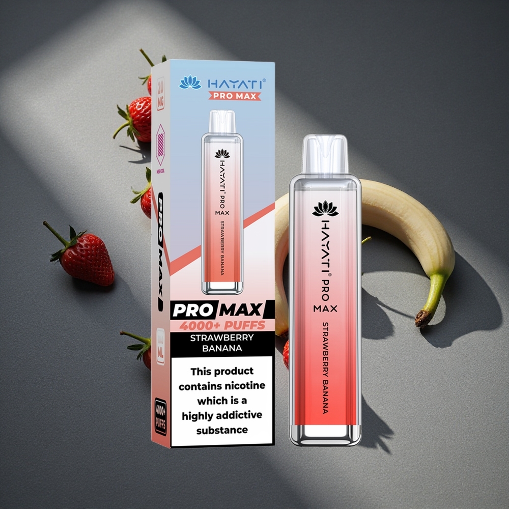 Hayati Pro Max 4000 Puffs Fresa Plátano Batería recargable 1400mAh Peru por mayor