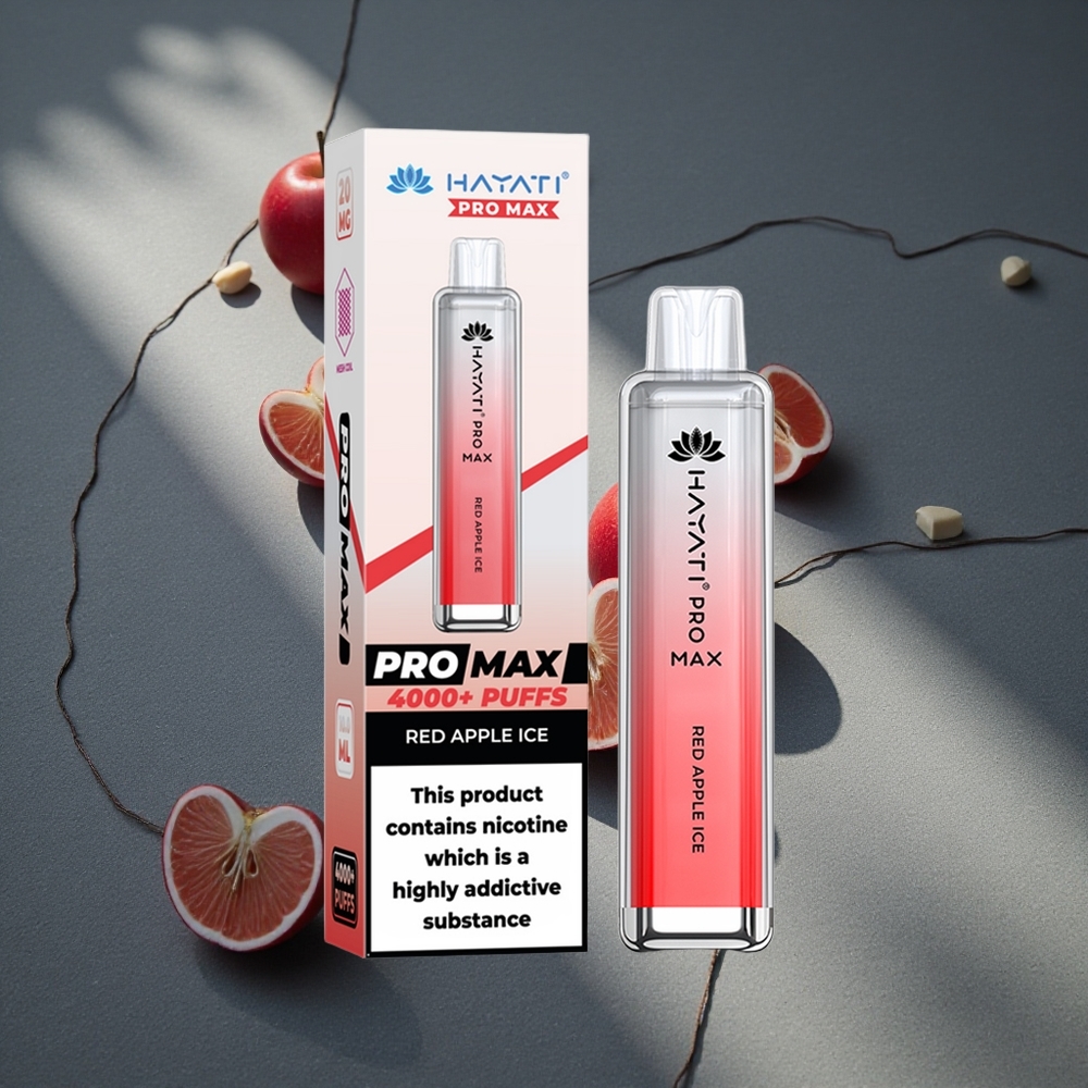 Hayati Pro Max 4000 Puffs Manzana Roja Hielo Batería recargable 1400mAh Peru por mayor