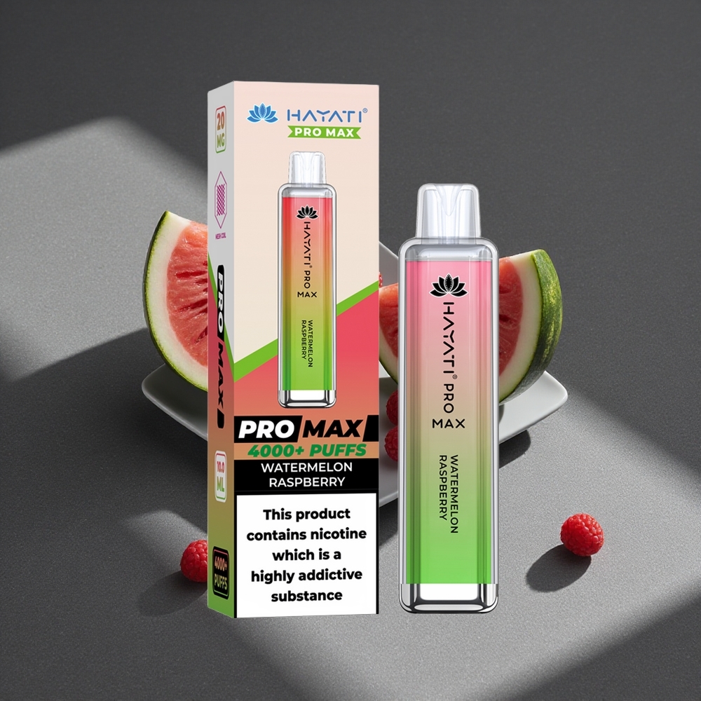 Hayati Pro Max 4000 Puffs Sandía Frambuesa Batería recargable 1400mAh Peru por mayor
