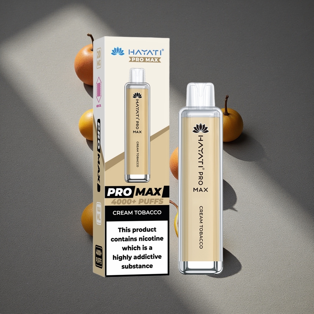 Hayati Pro Max 4000 Puffs Vape Crema Tabaco Batería recargable 1400mAh Peru por mayor