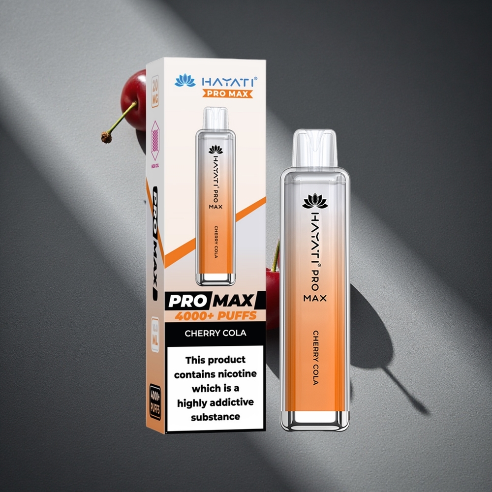 Hayati Pro Max 4000 Puffs Vape Desechable Cereza Cola Batería recargable 1400mAh Peru por mayor