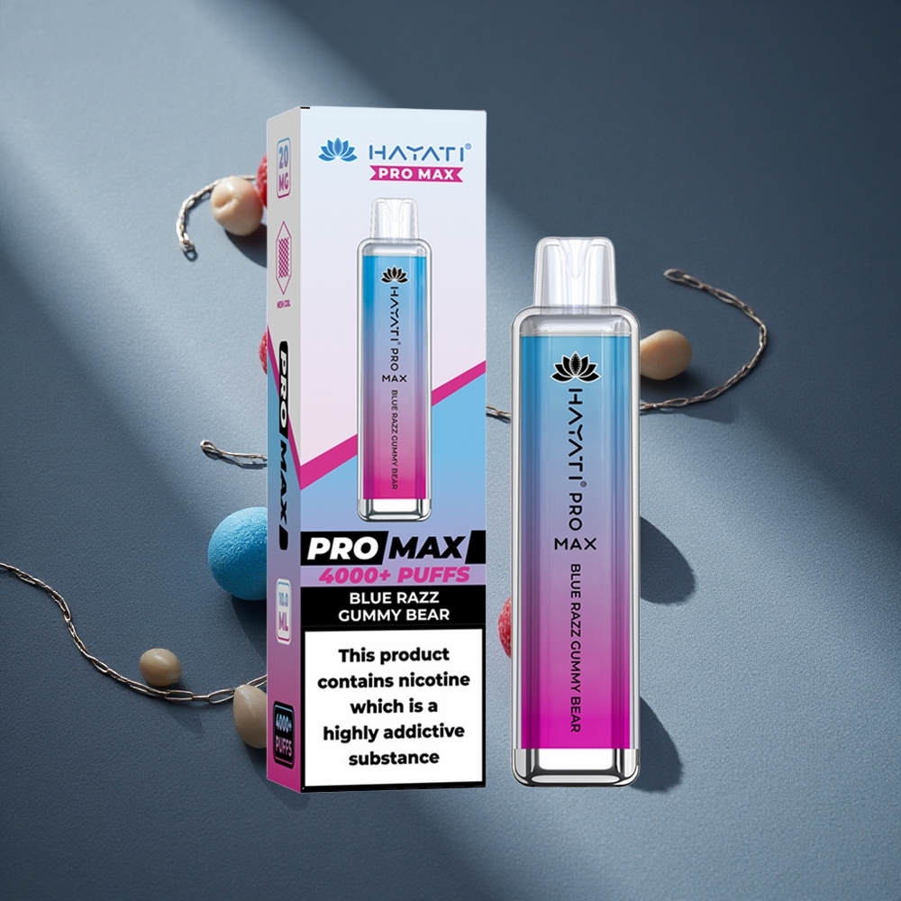Hayati Pro Max 4000 Puffs Vape Desechable Osito de Gomita Azul Batería recargable 1400mAh Peru por mayor