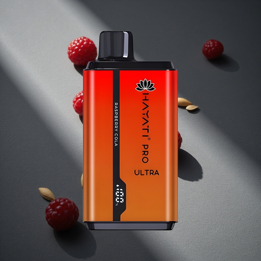 Hayati Pro Ultra 15000 Caladas Vape Desechable Frambuesa Cola 2% Concentración de Nicotina Peru por mayor