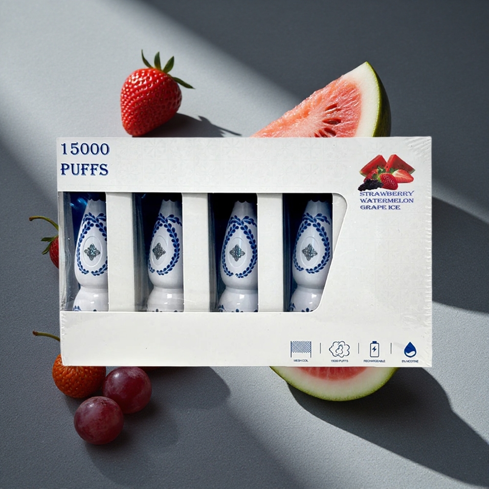 HUMO Azul 15000 Puffs Fresa Sandía Uva Hielo 20mL Depósito de E-líquido Precargado Peru por mayor