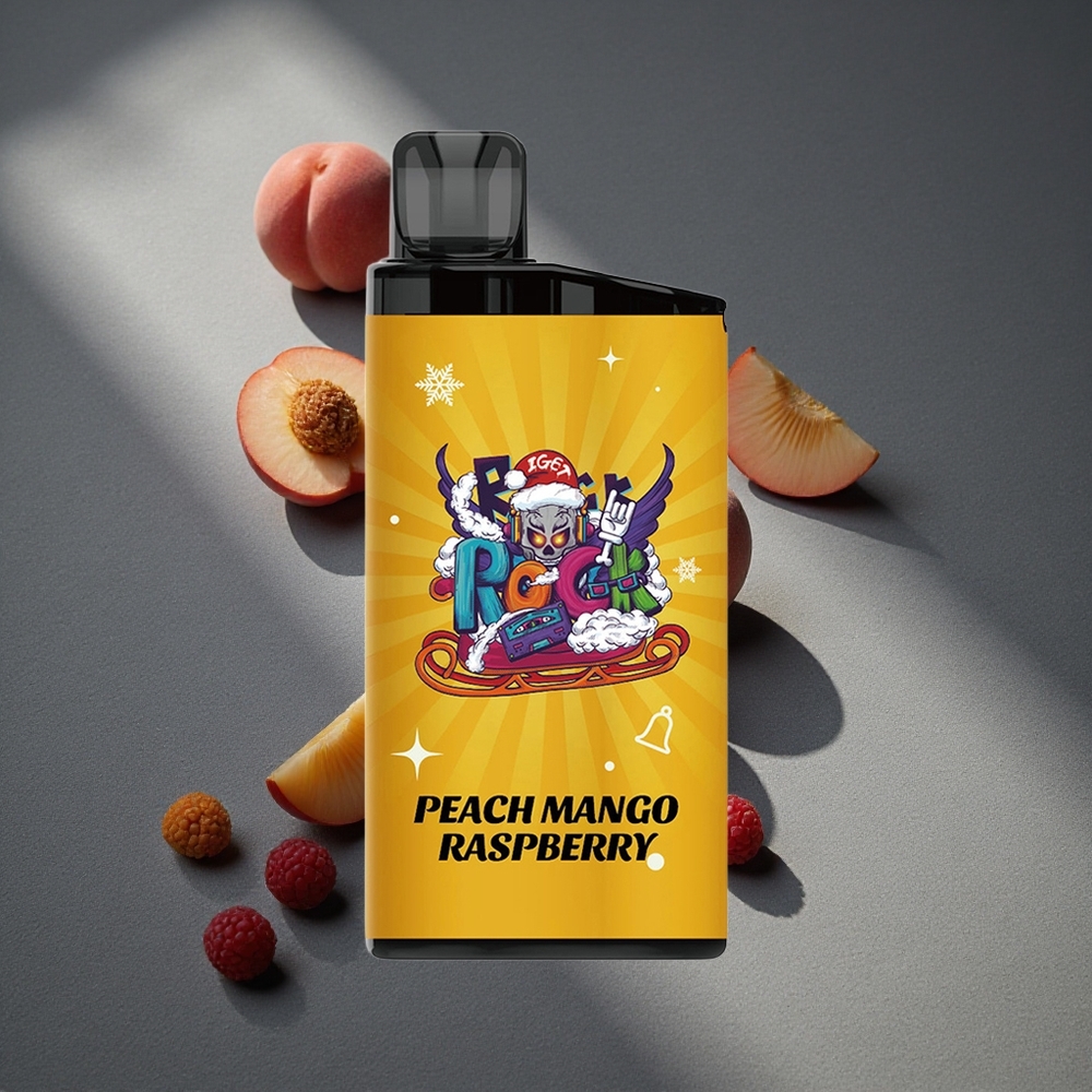 IGET Bar 3500 Caladas Vape Desechable Melocotón Mango Frambuesa Material PC+ALU Peru por mayor