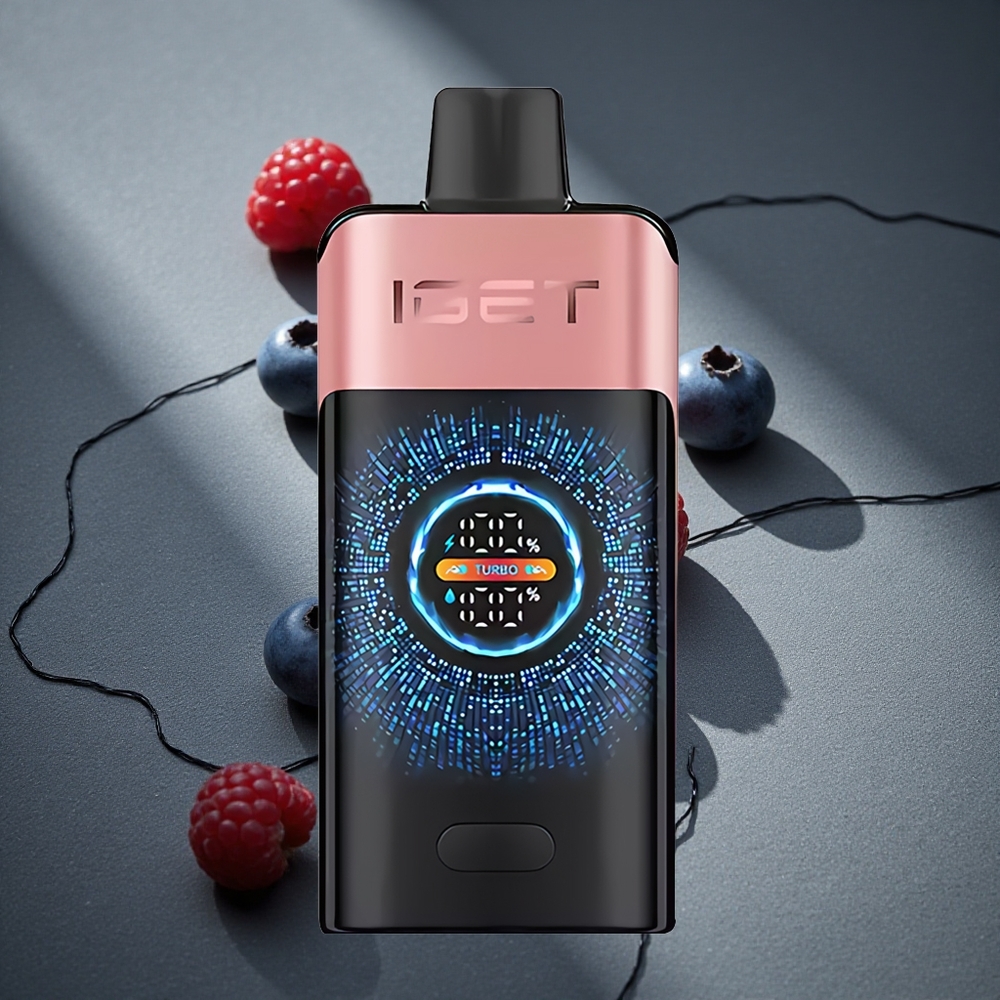 IGET ONE 12000 Puffs Desechable Vape Arándano Frambuesa Pantalla Curva Grande a Color Peru por mayor