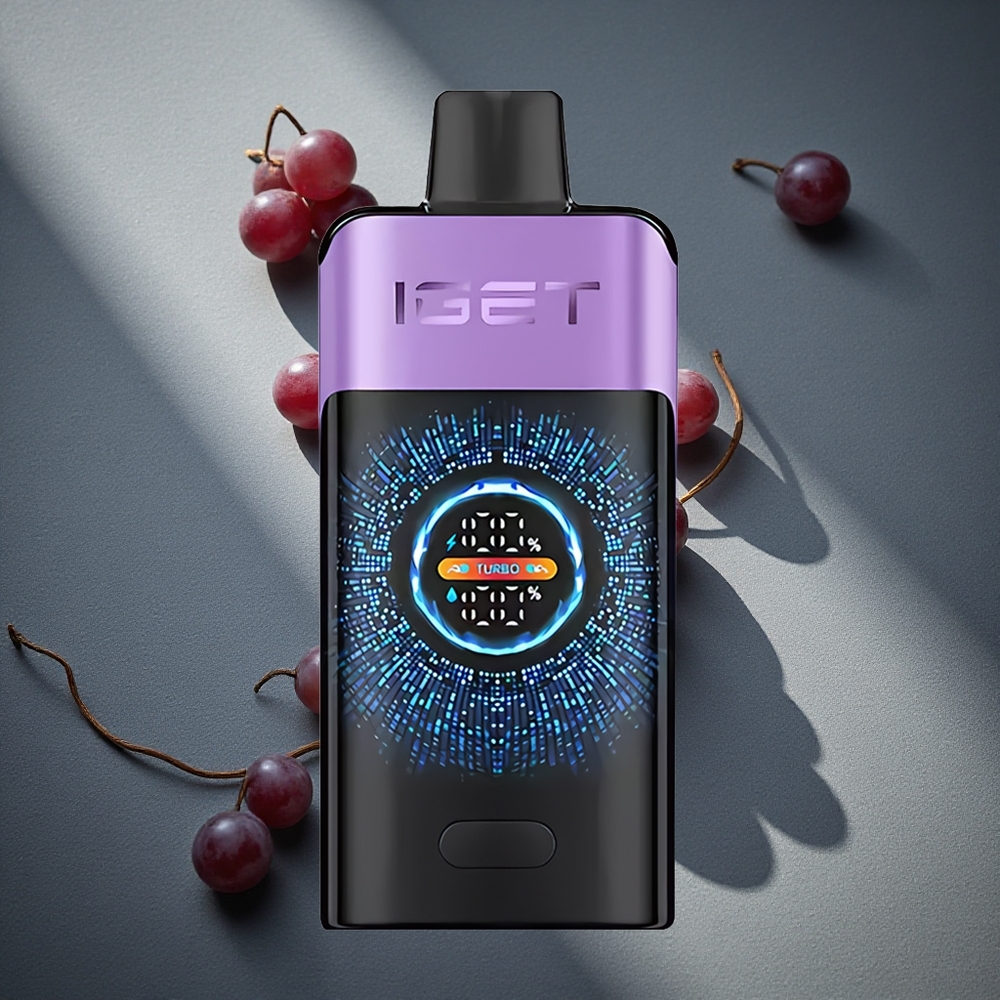 IGET ONE 12000 Puffs Desechable Vape Uva Helada Pantalla Grande Curva a Color Peru por mayor