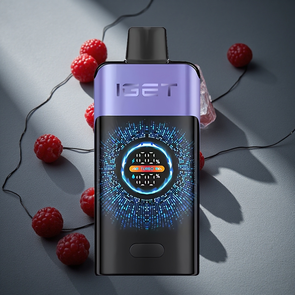 IGET ONE 12000 Puffs Disposable Vape Frambuesa Uva Hielo Pantalla Curva Grande a Color Peru por mayor