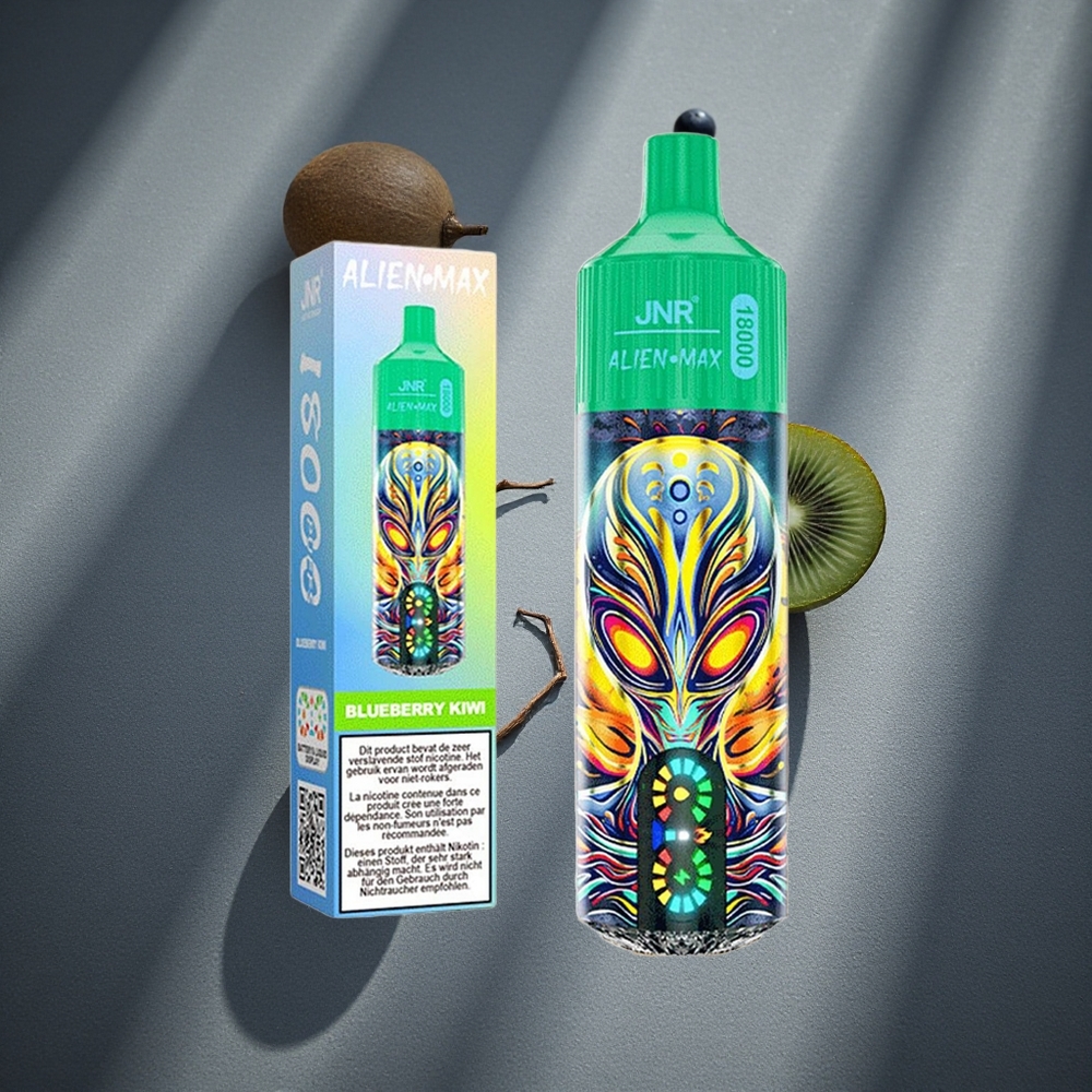 JNR Alien Max 18000 Puffs Desechable Vape Arándano Kiwi Pantalla LED Inteligente Peru por mayor