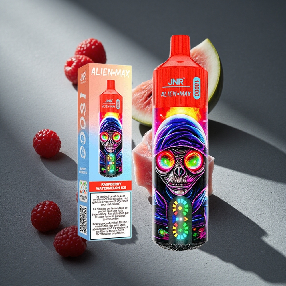JNR Alien Max 18000 Puffs Disposable Vape Frambuesa Sandía Helada con Dual Mesh Coil & Dual Core Peru por mayor