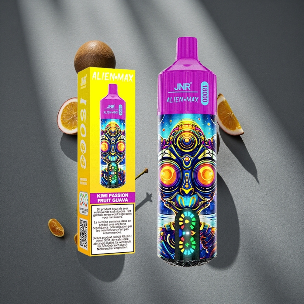 JNR Alien Max 18000 Puffs Disposable Vape Kiwi Maracuyá Guayaba Pantalla LED Inteligente Peru por mayor