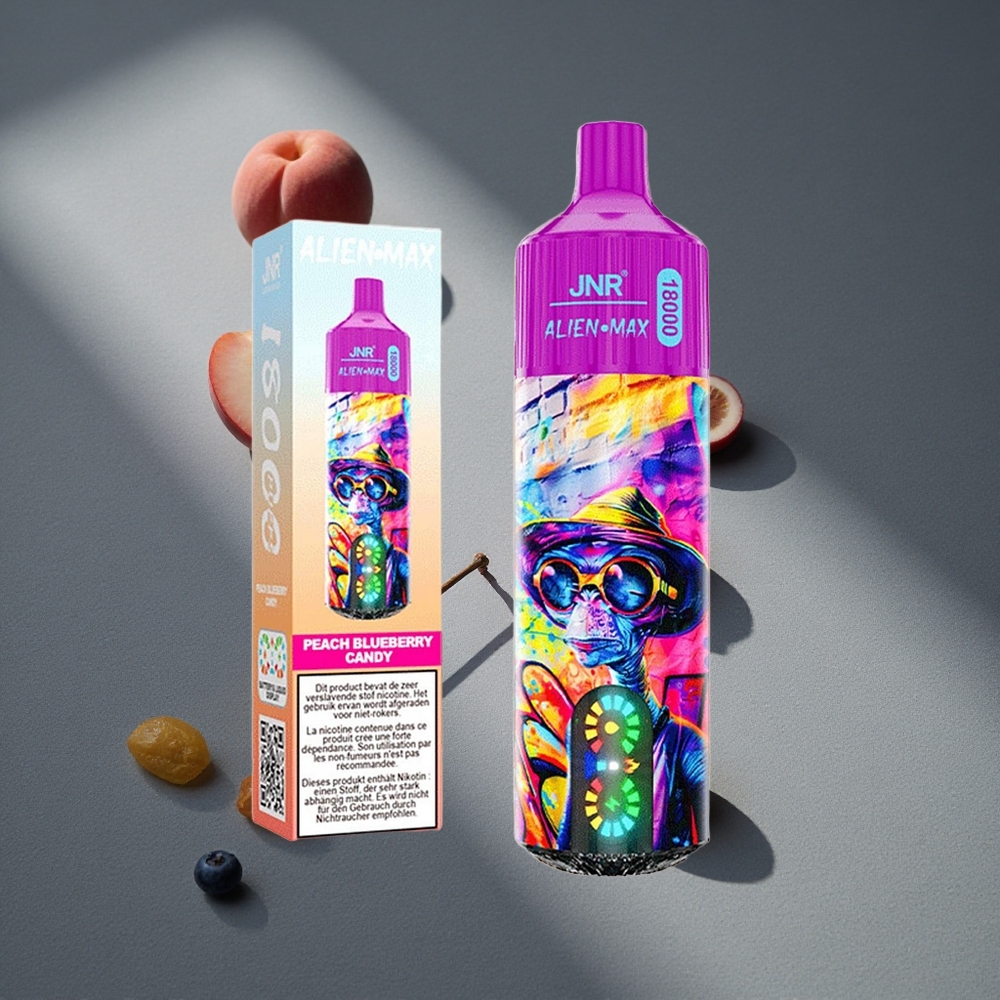 JNR Alien Max 18000 Puffs Duraznos Arándanos Caramelo 28ml E-liquid Peru por mayor