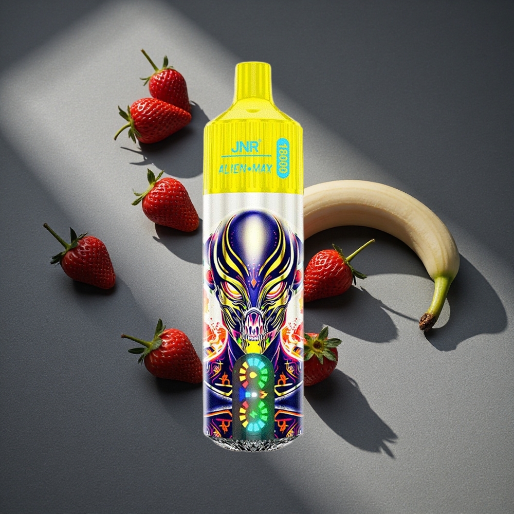 JNR Alien Max 18000 Puffs Fresa Plátano Pantalla LED Inteligente Peru por mayor