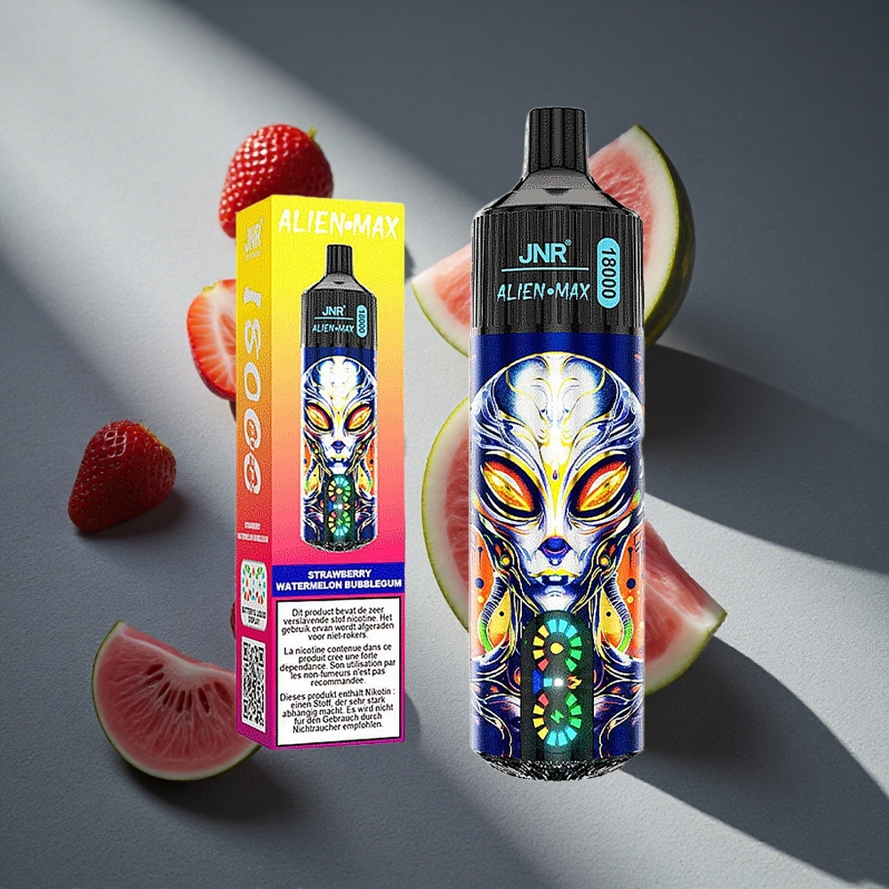 JNR Alien Max 18000 Puffs Fresa Sandía Chicle Pantalla LED Inteligente Peru por mayor