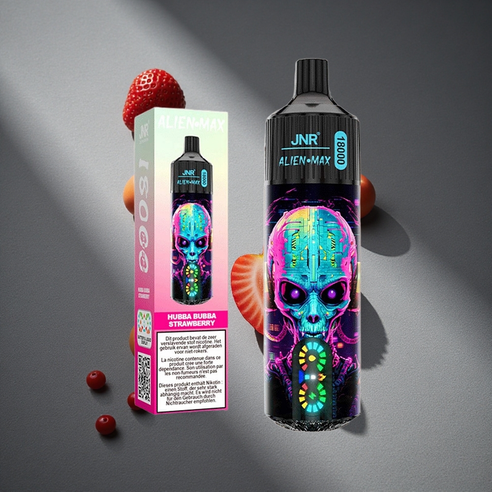 JNR Alien Max 18000 Puffs Hubba Bubba Fresa Pantalla LED Inteligente Peru por mayor
