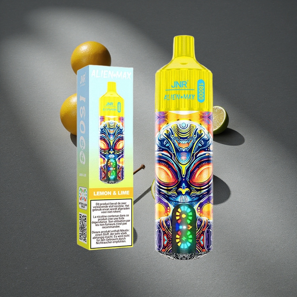 JNR Alien Max 18000 Puffs Vape Desechable Limón y Lima Pantalla LED Inteligente Peru por mayor