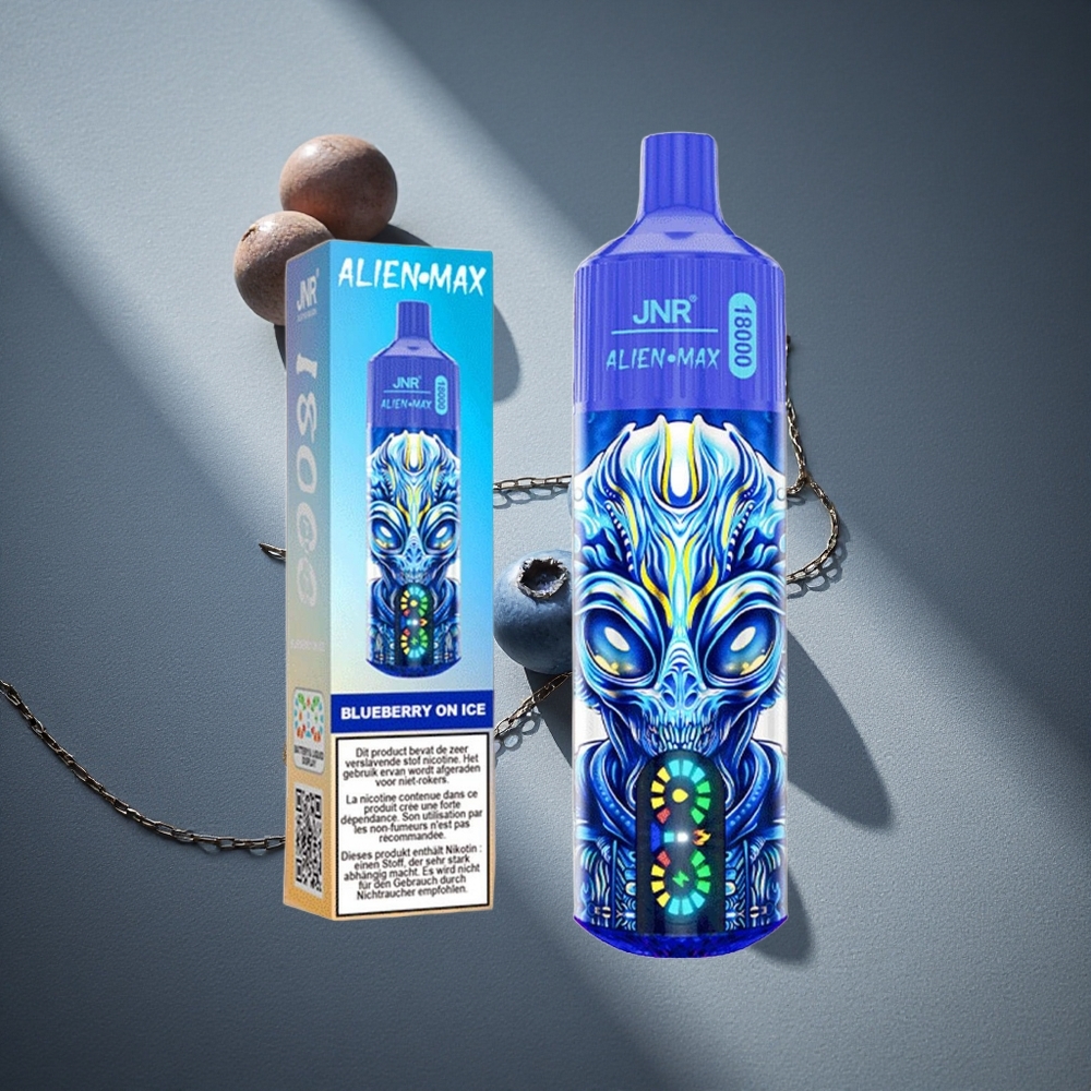 JNR Alien Max 18000 Puffs Vape Disposable Arándano Azul con Hielo Pantalla LED Inteligente Peru por mayor
