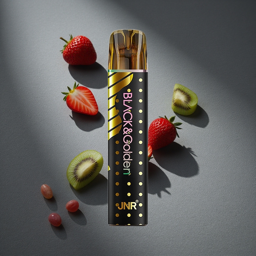 JNR Black&Golden 600+200 Puffs Fresa Kiwi 2ml Capacidad de E-Líquido Peru por mayor