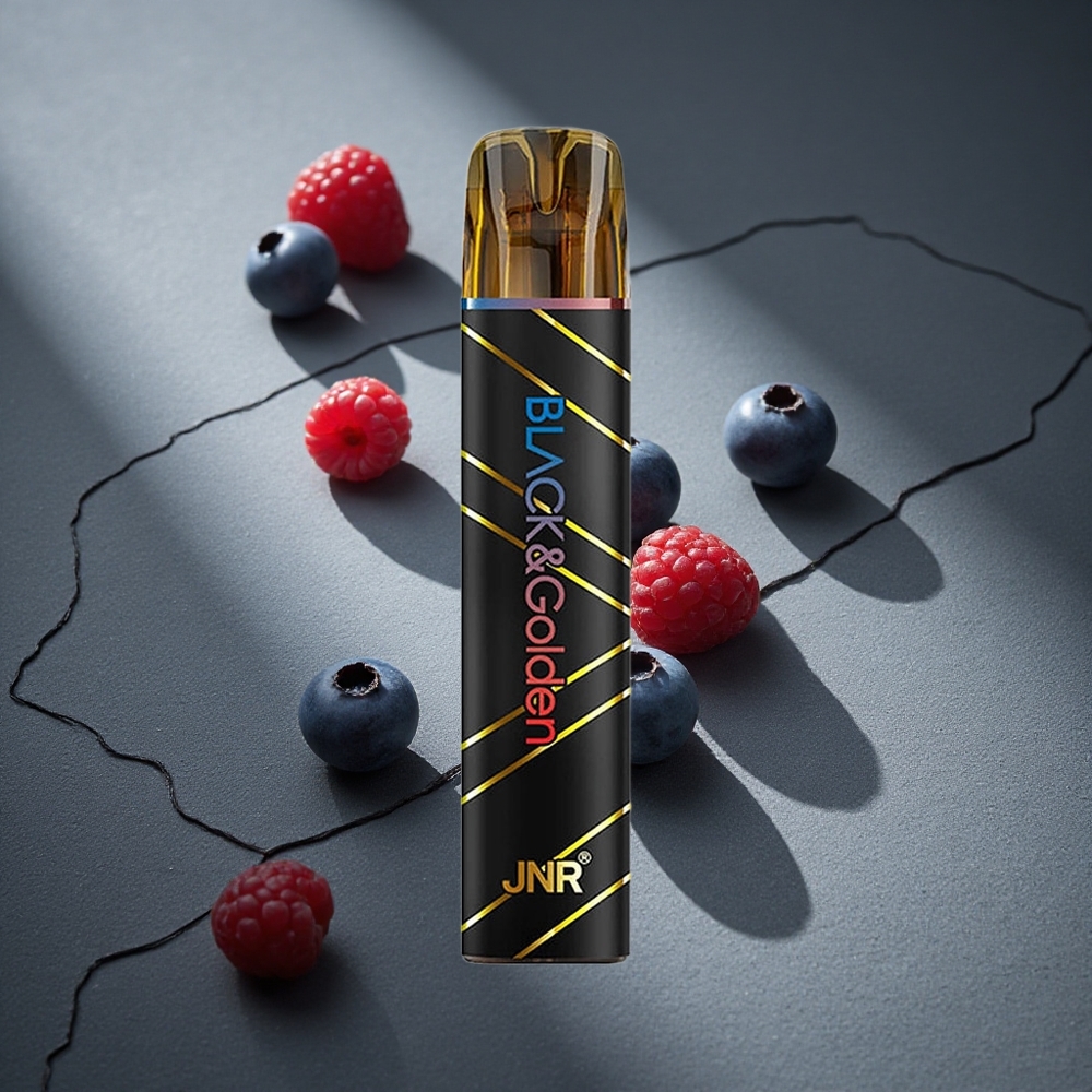JNR Black&Golden 600+200 Puffs Vape Desechable Arándano Azul Frambuesa Ácida Peru por mayor
