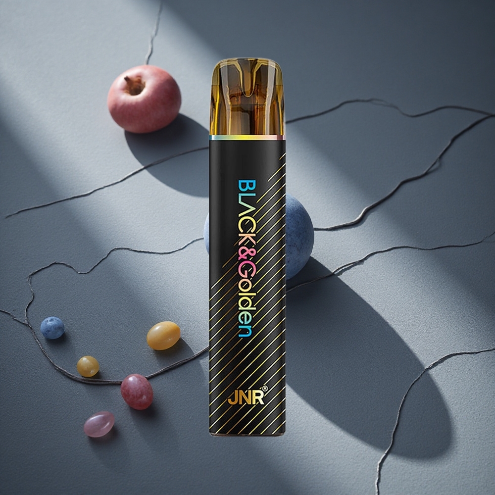 JNR Black&Golden 600+200 Puffs Vape Desechable Chicle Arándano Azul Capacidad de Batería 550mAh Peru por mayor