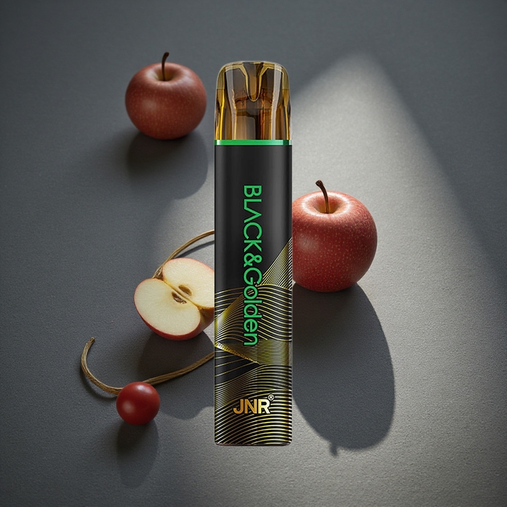 JNR Black&Golden 600+200 Puffs Vape Desechable Manzana Ácida 2% Contenido de Nicotina Peru por mayor