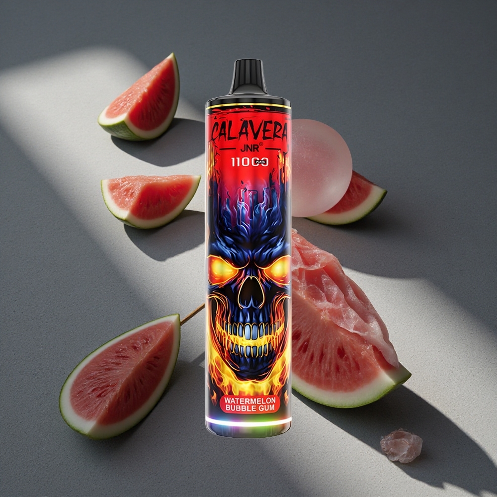 JNR Calavera 11000 Puffs E-Cigarrillo Desechable Sandía Chicle Burbuja 21ml Capacidad de Líquido Peru por mayor