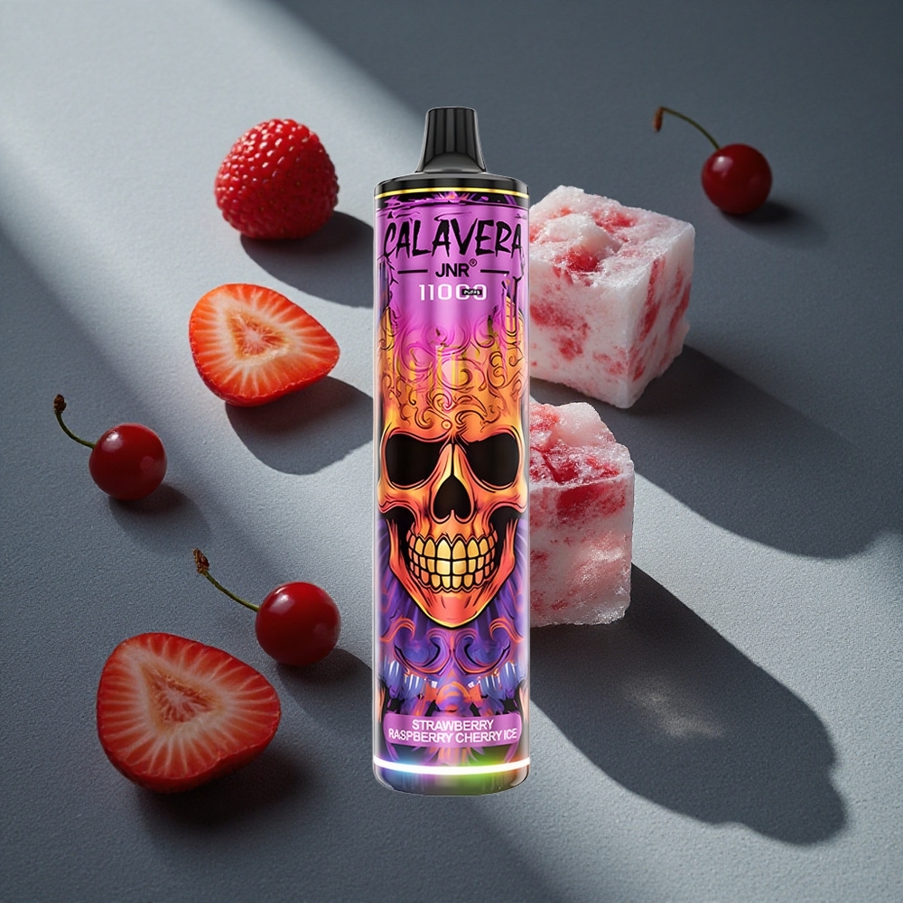 JNR Calavera 11000 Puffs Fresa Frambuesa Cereza Hielo 21ml Capacidad de Líquido Peru por mayor