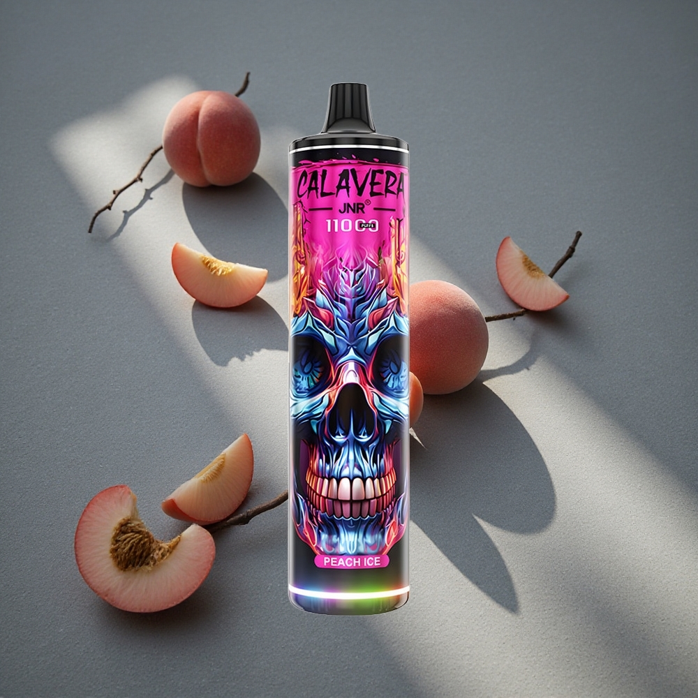 JNR Calavera 11000 Puffs Vape Disposable Melocotón Hielo 21ml Capacidad de E-Líquido Peru por mayor