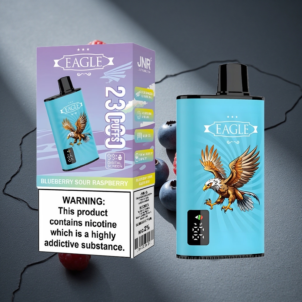 JNR EAGLE Smart 23000 Puffs Disposable Vape Arándano Agrio Frambuesa Pantalla Digital Peru por mayor