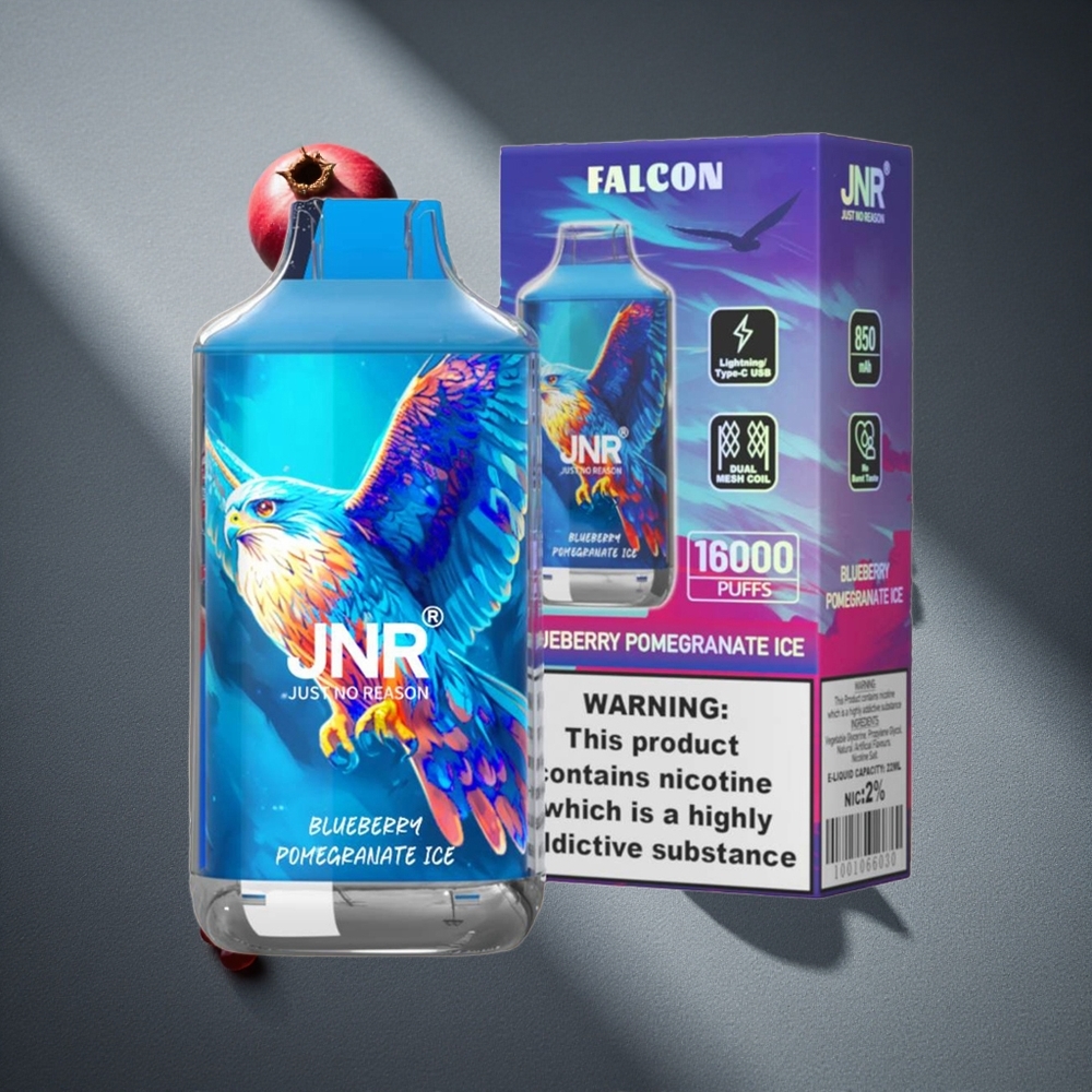 JNR Falcon 16000 Caladas Vape Desechable Arándano Granada Hielo 22ml Capacidad de E-líquido Peru por mayor
