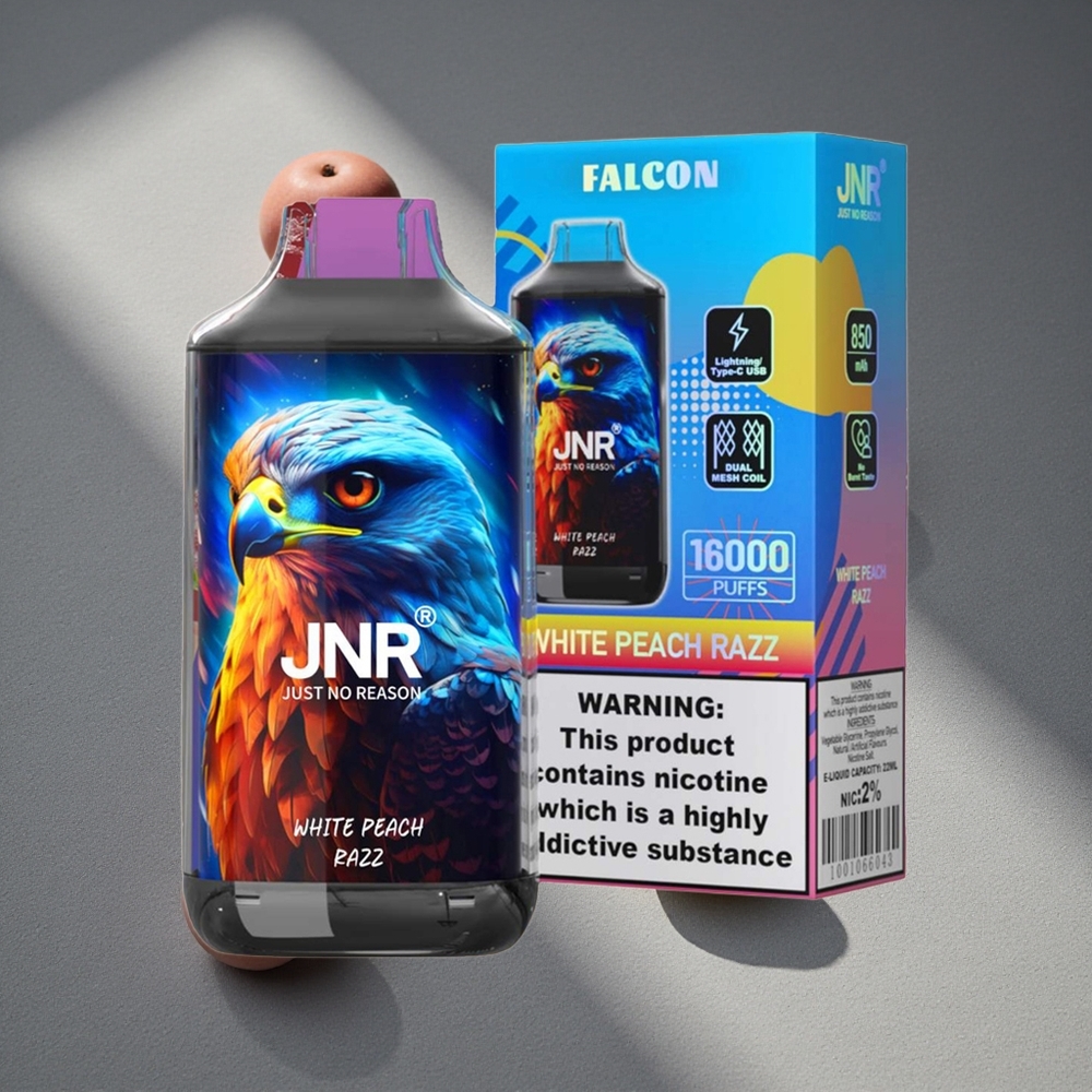 JNR Falcon 16000 Puffs Durazno Blanco Frambuesa 22ml Peru por mayor