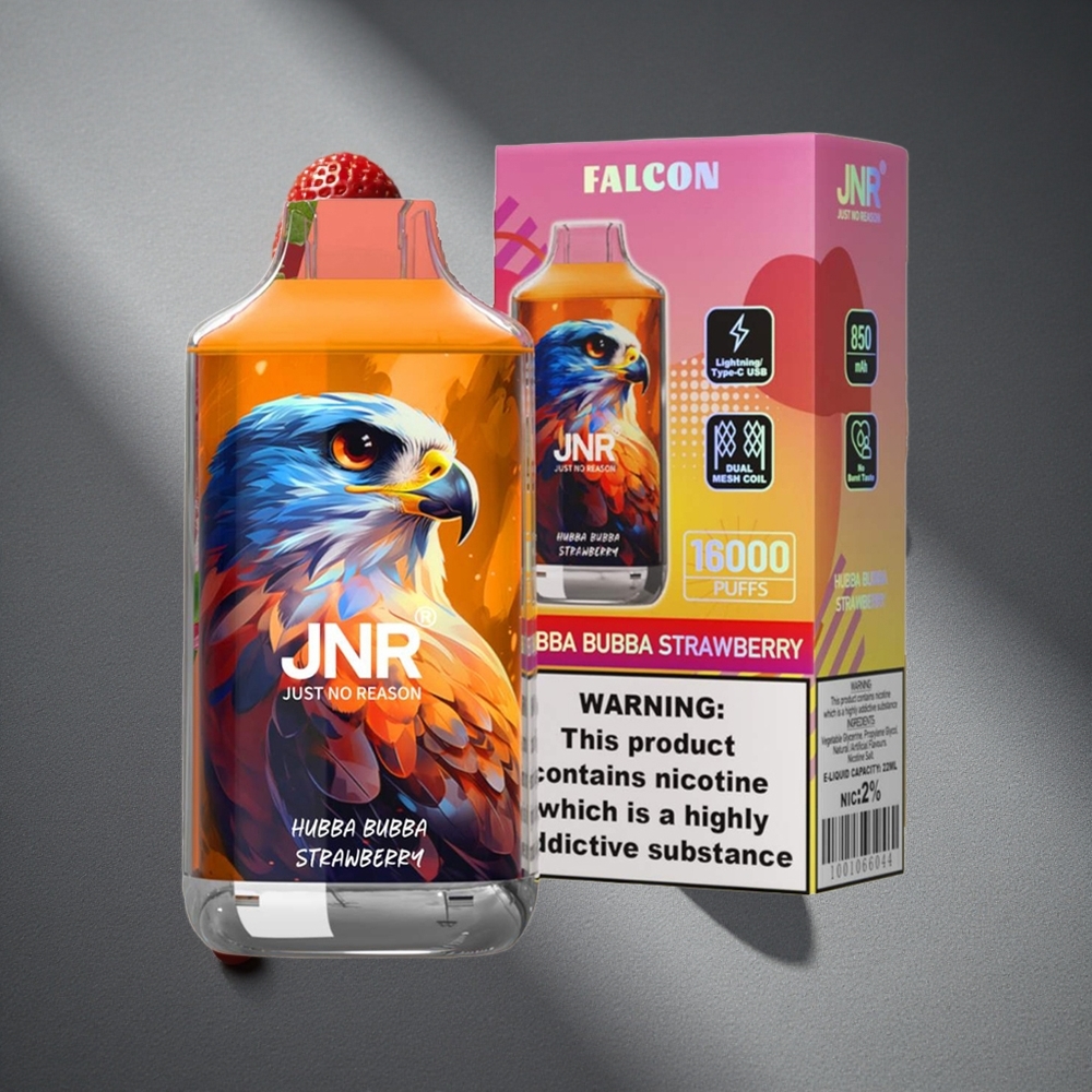 JNR Falcon 16000 Puffs Hubba Bubba Fresa 22ml Capacidad de e-líquido Peru por mayor