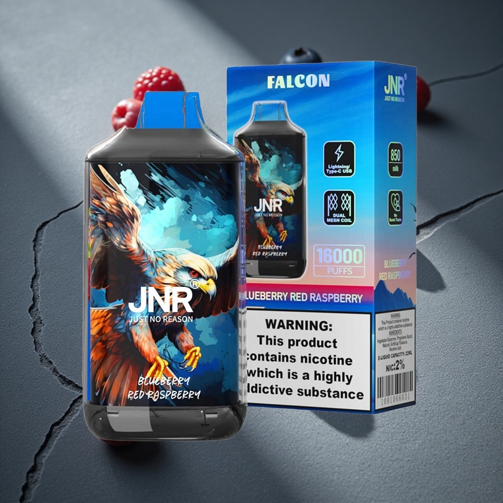 JNR Falcon 16000 Puffs Vape Desechable Arándano Azul Frambuesa Roja 22ml Peru por mayor