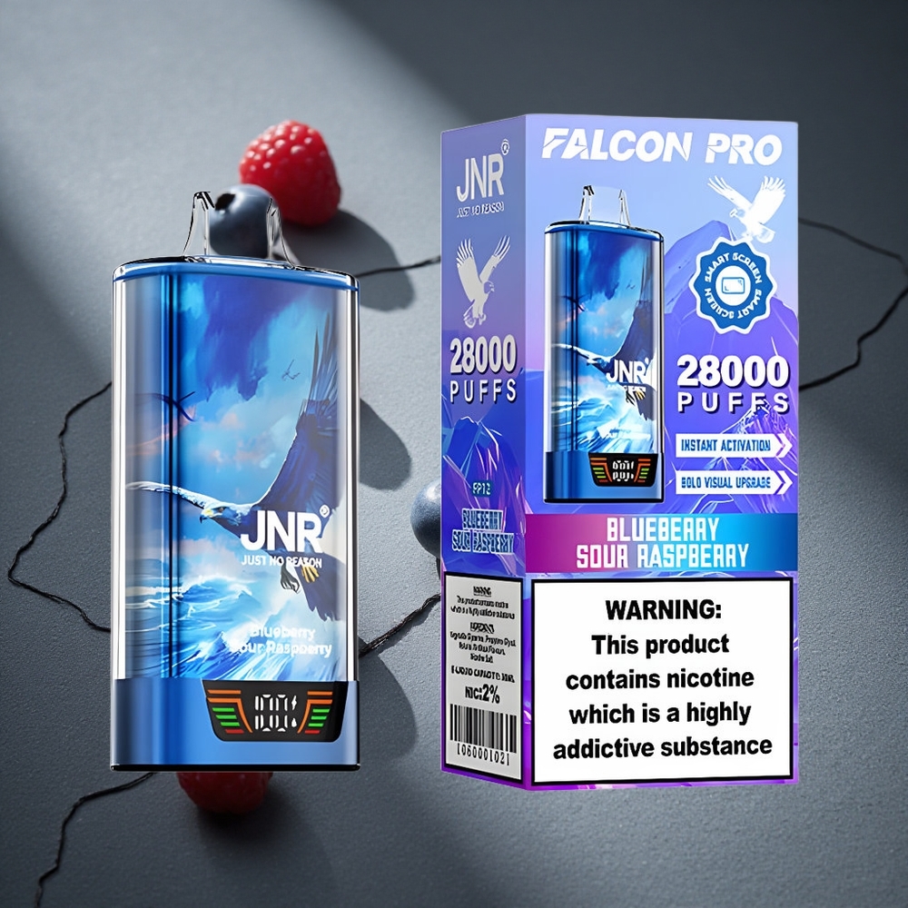 JNR Falcon Pro 28000 Puffs Arándano Azul Frambuesa Ácida 30ml Capacidad Prellenada Peru por mayor