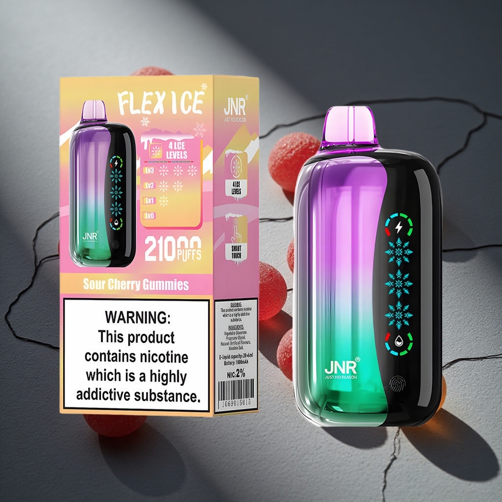 JNR Flex Ice 21000 Puffs Vape Desechable Gomitas Ácidas de Cereza Aprox 21000 Caladas Peru por mayor