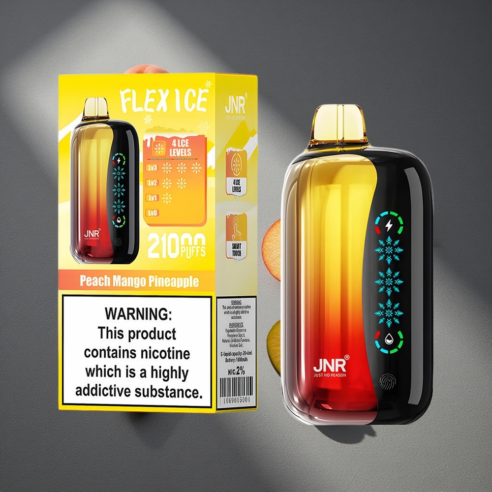 JNR Flex Ice 21000 Puffs Vape Desechable Melocotón Mango Piña 26ml E-líquido Peru por mayor