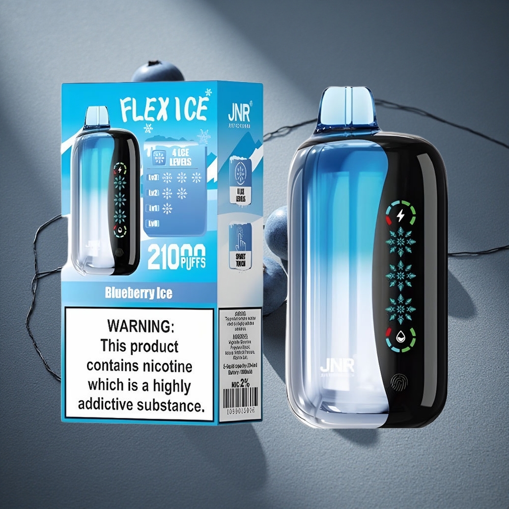 JNR Flex Ice Aprox. 21000 Caladas Vape Desechable Arándano Helado con Contenido de Nicotina 0%,2%,3%,5% Peru por mayor