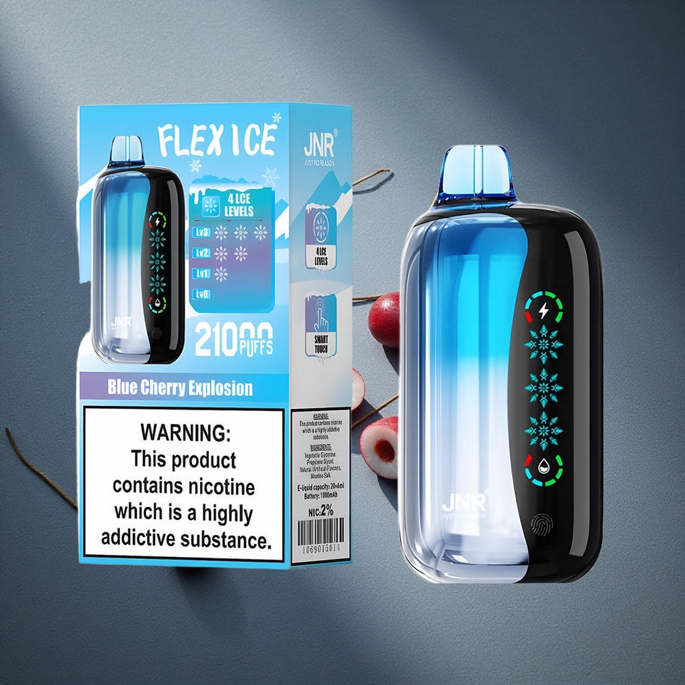 JNR Flex Ice Aprox. 21000 Caladas Vape Desechable Cereza Azul Explosión 26ml E-líquido Peru por mayor