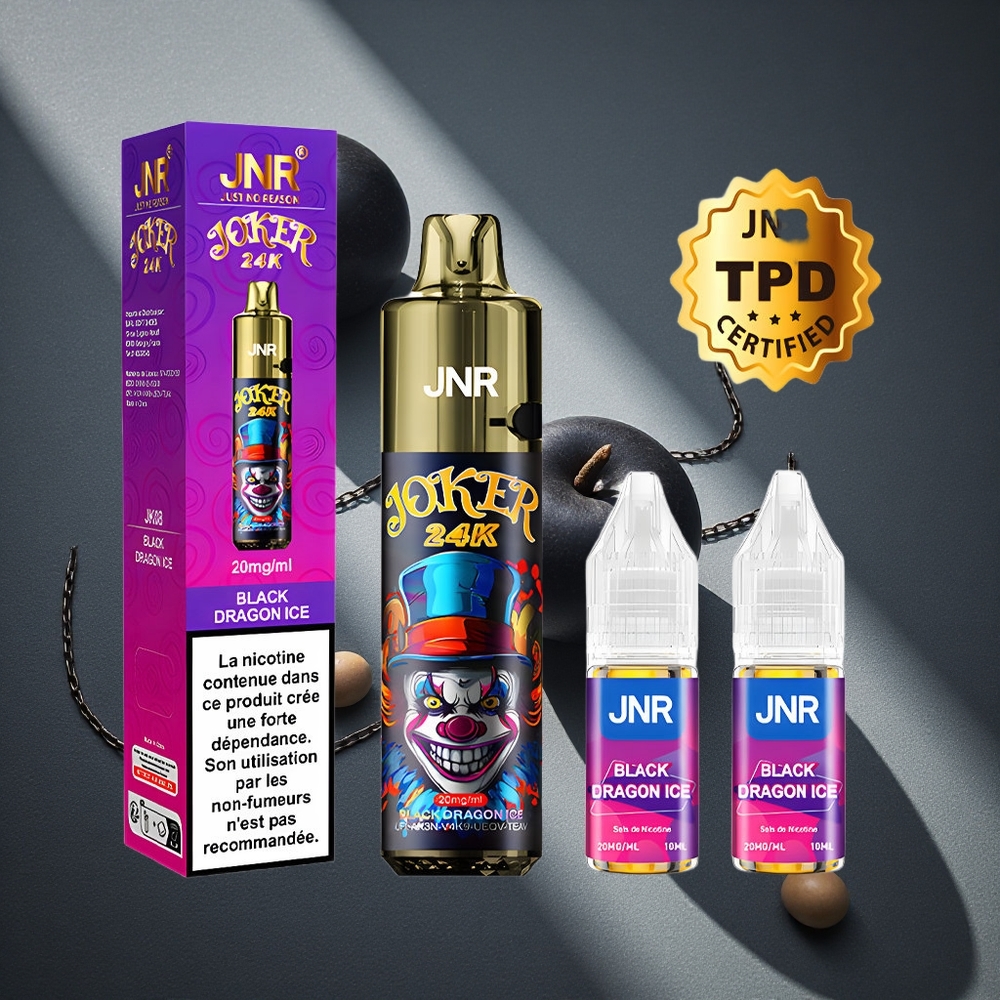 JNR Joker 24000 Puffs Dragón Negro Hielo 2% contenido de nicotina Peru por mayor