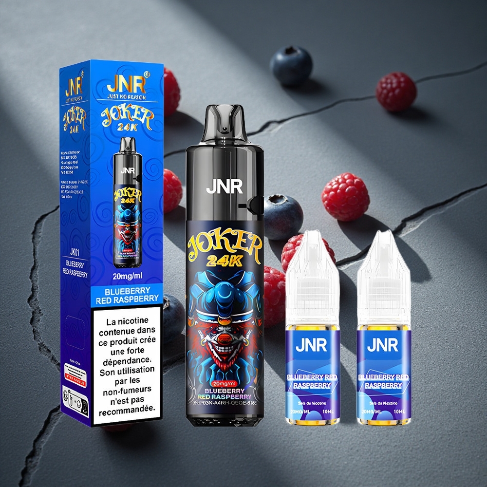 JNR Joker 24000 Puffs Vape Desechable Arándano Azul Frambuesa Roja + Batería 800mAh Peru por mayor