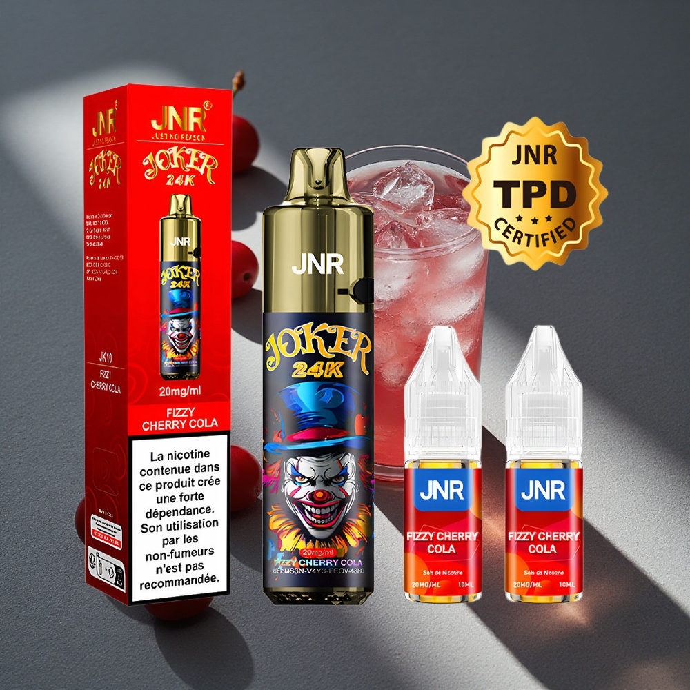JNR Joker 24000 Puffs Vape Fizzy Cereza Cola 2% contenido de nicotina Peru por mayor